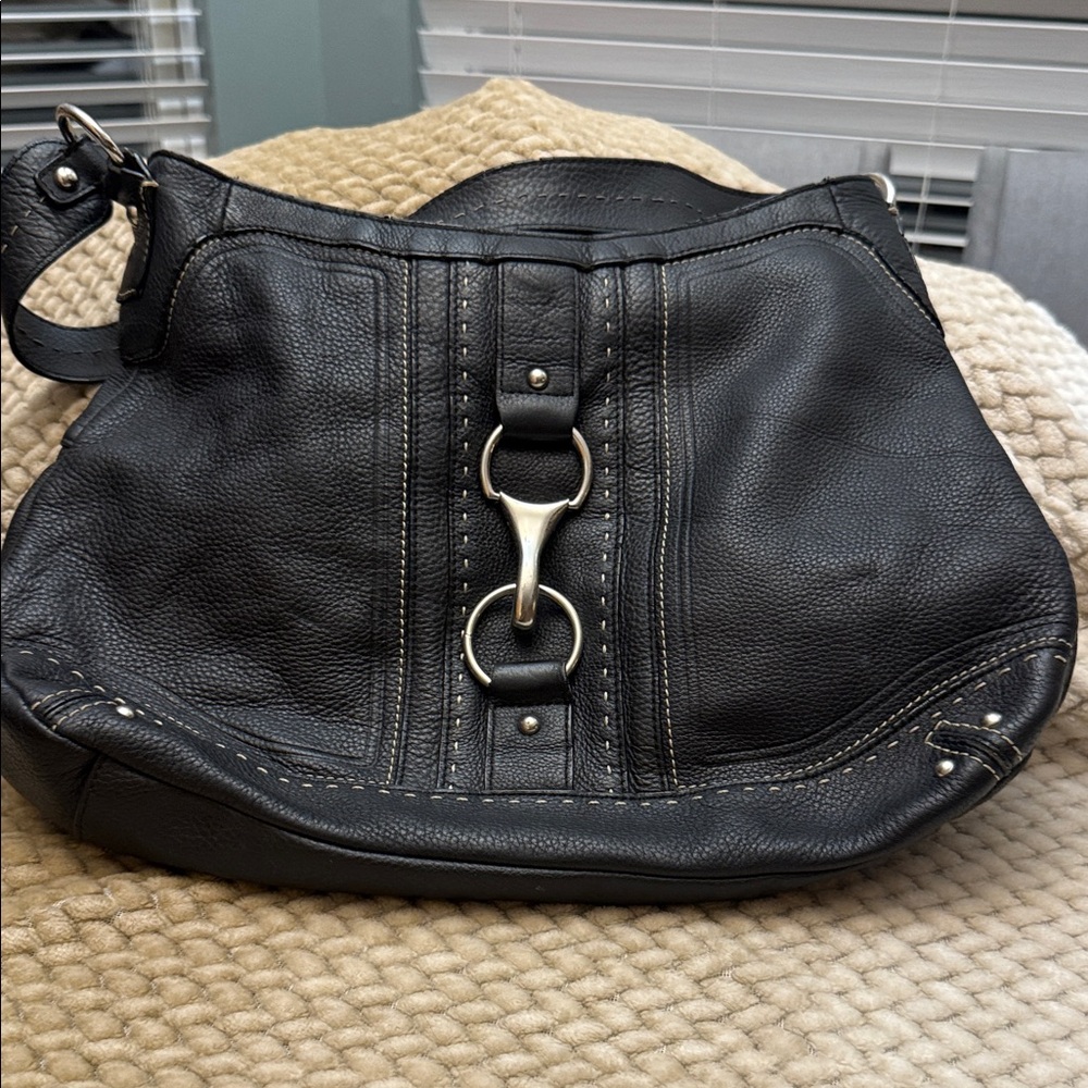a.n.a Black Hobo Bag with Silver Hardware